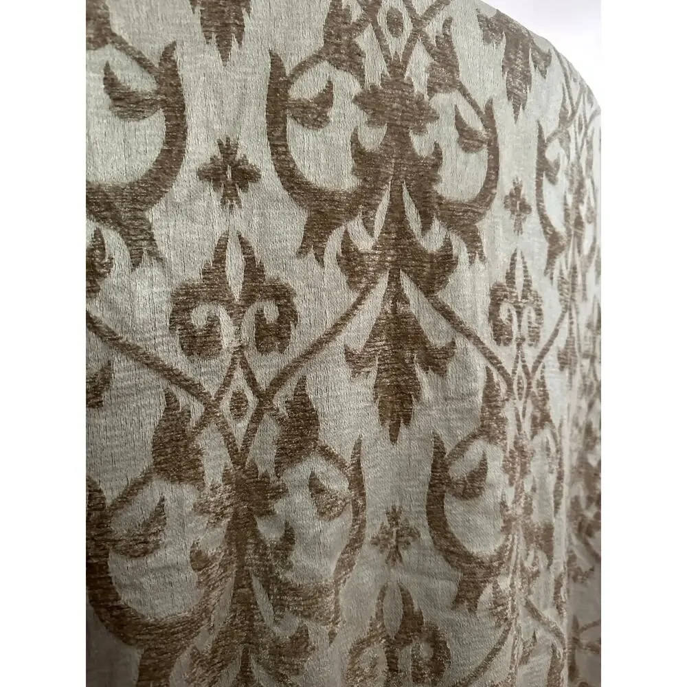 ABC Carpet hone Throw blanket damask jacquard tan Beige Gray antique style42x52”